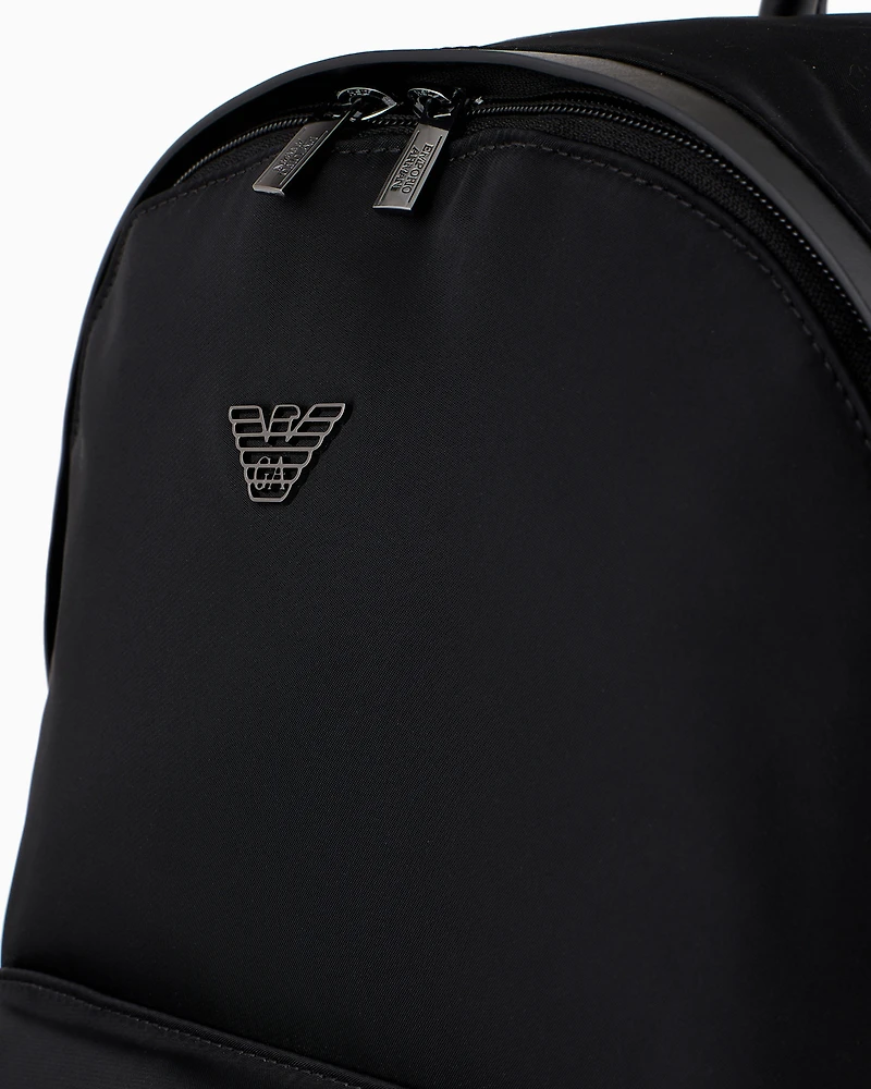 Emporio Armani - ASV recycled nylon backpack, Man, Black, Size: TU