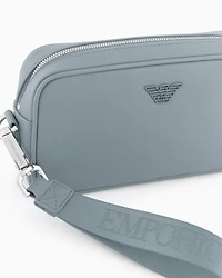 Emporio Armani - ASV regenerated Saffiano washbag, Man, Grey, Size: TU