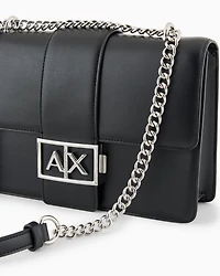 Armani Exchange - Shoulder bag with metal logo, Woman, Black, Size: TU