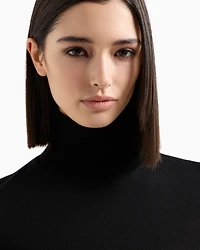 Emporio Armani - Pure virgin-wool rollneck, Woman, Black, Size: