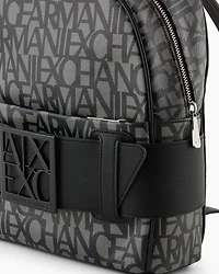 Backpack with contrasting allover logo