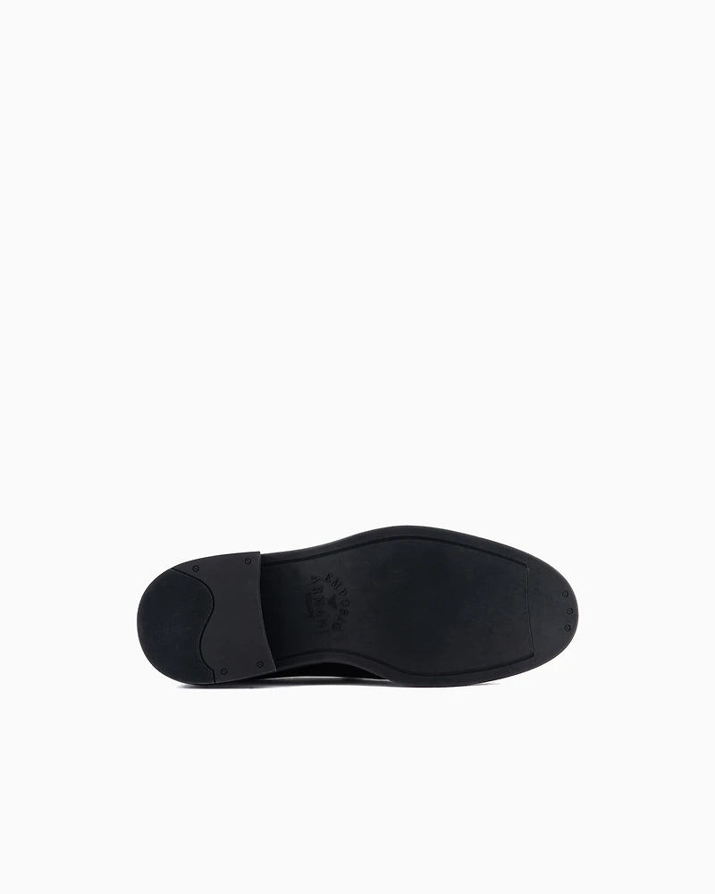 Emporio Armani - Patent-leather slipper loafers, Man, Black, Size:
