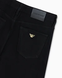Emporio Armani - J75 Slim-fit stretch denim jeans with gold details, Man, Black, Size: