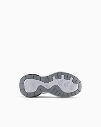 Emporio Armani - Mesh sneakers with laminated details and signature logo, Woman, Silver, Size: