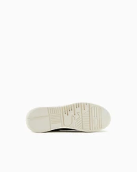 Emporio Armani - Tumbled leather sneakers, Woman, Black, Size: