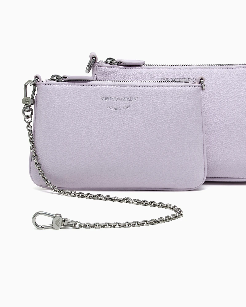 Emporio Armani - Deer-print double mini bag with shoulder strap, Woman, Pink, Size: TU
