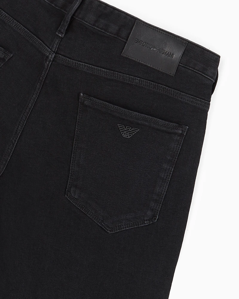 Emporio Armani - J06 Slim-fit, washed, 10.5 oz comfort-denim jeans, Man, Black, Size: