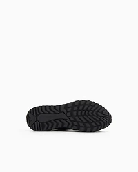 Emporio Armani - Knit sneakers with suede details, Man, Black, Size: