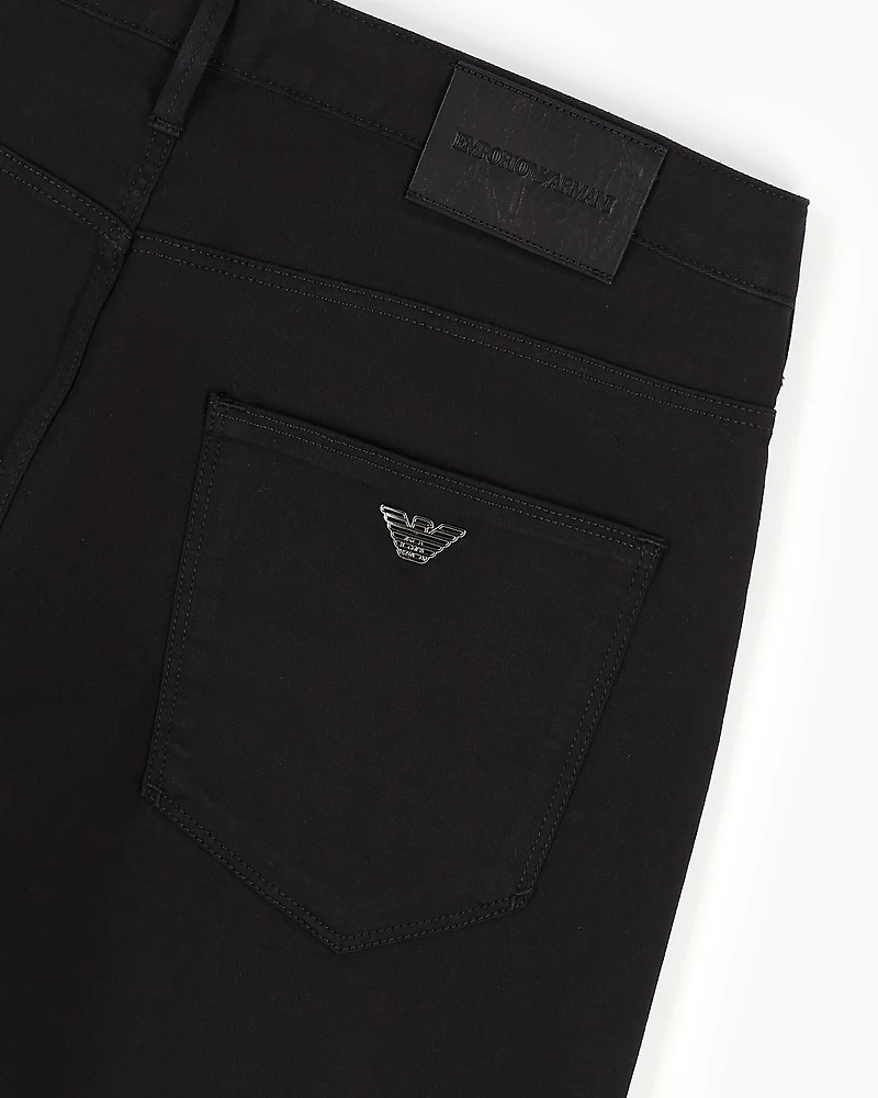Emporio Armani - J06 Comfort stretch-gabardine, slim-fit trousers, Man, Black, Size: