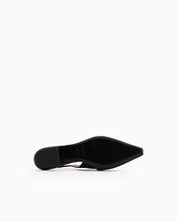 Emporio Armani - Nappa-leather slingback ballerinas with eagle plate, Woman, Brown, Size: