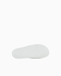 Armani Exchange - Slider slippers with logo, Man, White, Size: