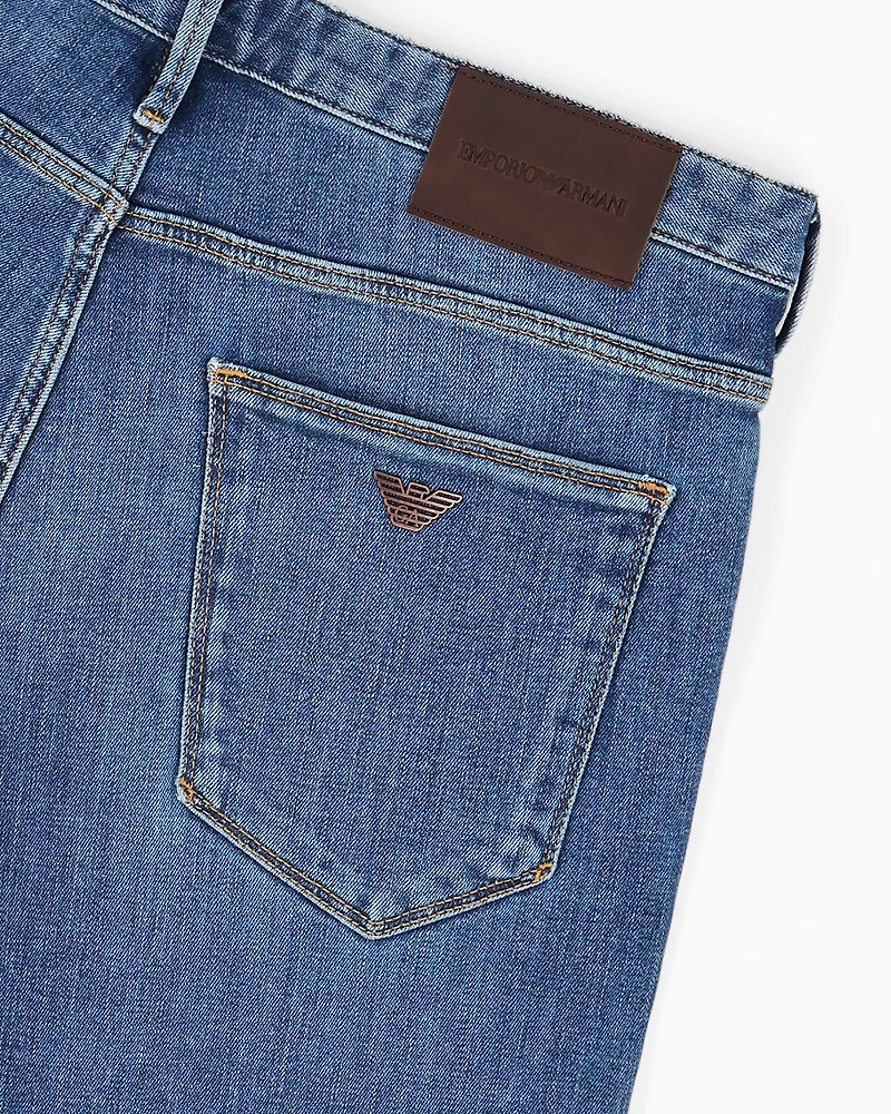 Emporio Armani - J06 Slim-fit, washed, 11.5 oz comfort-denim jeans, Man, Blue, Size: