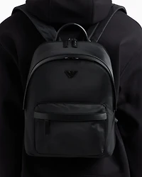 Emporio Armani - ASV recycled nylon backpack, Man, Black, Size: TU