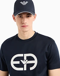 Emporio Armani - Eagle-print baseball cap, Man, Navy Blue, Size: TU