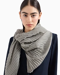 Emporio Armani - Pleated stole, Woman, Grey, Size: TU