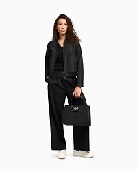 Armani Exchange - ASV Trapeze Handbag, Woman, Black, Size: TU