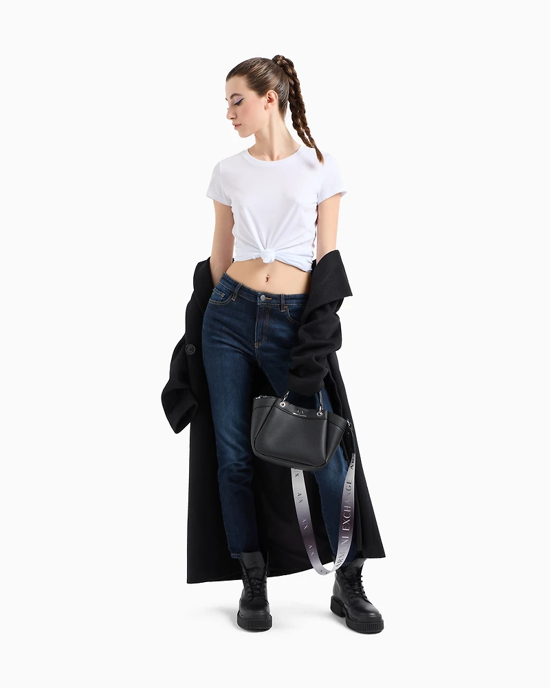 Armani Exchange - Small handbag with degradè shoulder strap, Woman, Black, Size: TU