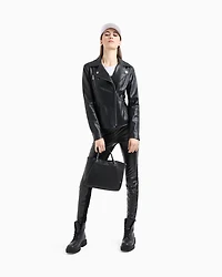 Armani Exchange - Medium handbag with degradè shoulder strap, Woman, Black, Size: TU