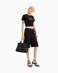 Armani Exchange - Handbag with ASV logo detail, Woman, Black, Size: TU