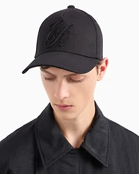 Emporio Armani - Twill baseball cap with signature EA logo embroidery, Woman, Black, Size: TU