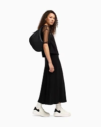Armani Exchange - ASV Logo Hobo Shoulder Bag, Woman, Black, Size: TU