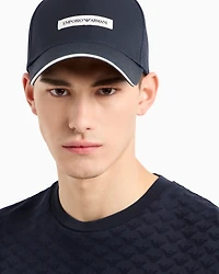 Emporio Armani - Canvas baseball cap with Emporio Armani patch, Man, Navy Blue, Size: TU