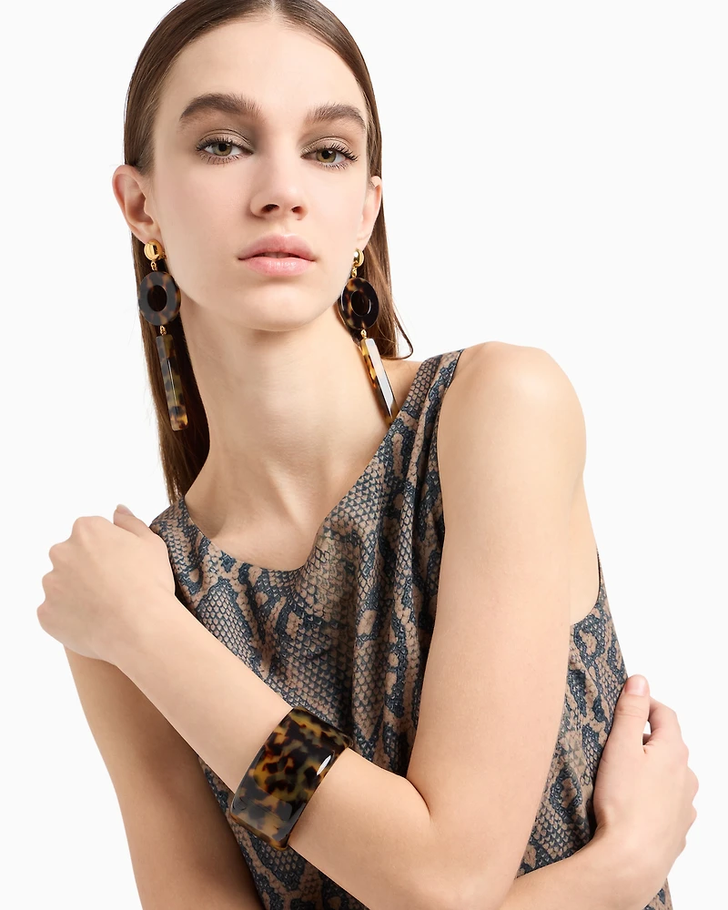 Emporio Armani - Tortoiseshell bangle, Woman, Beige, Size: TU