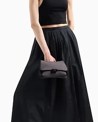 Emporio Armani - Satin clutch bag with chain strap, Woman, Black, Size: TU