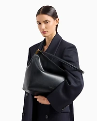 Emporio Armani - Large handbag in smooth leather, Woman, Black, Size: TU