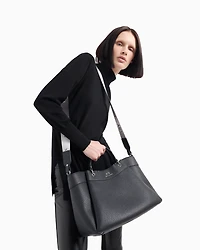 Armani Exchange - Large handbag with degradè shoulder strap, Woman, Black, Size: TU