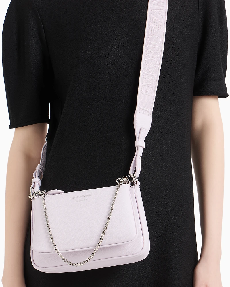 Emporio Armani - Deer-print double mini bag with shoulder strap, Woman, Pink, Size: TU