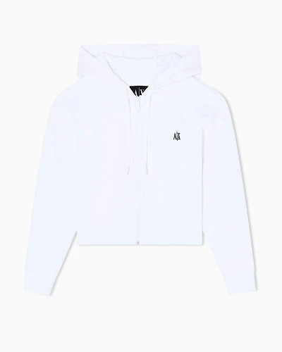 Armani Exchange -  Icon Cropped Hoodie, Woman, White, Size: