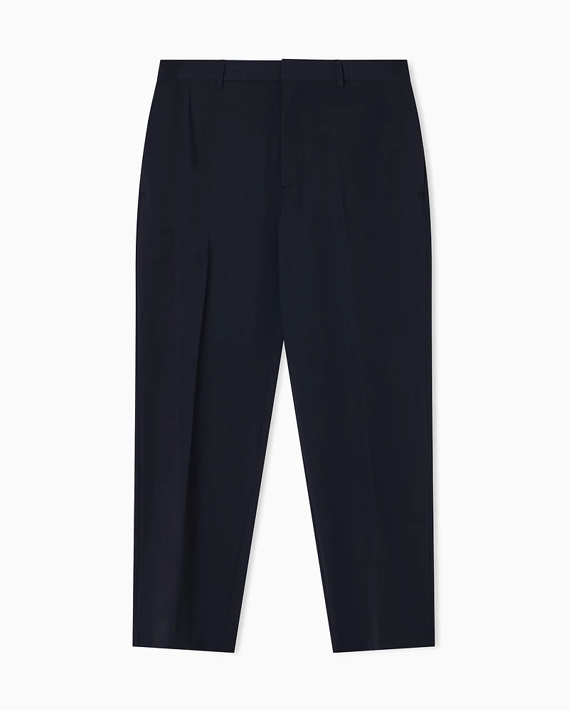 Emporio Armani - Travel Essentials nylon chinos, Man, Navy Blue, Size: