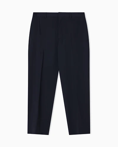 Emporio Armani - Travel Essentials nylon chinos, Man, Navy Blue, Size: