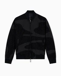 Emporio Armani - Reversible nylon blouson with flocked logo lettering, Man, Black, Size:
