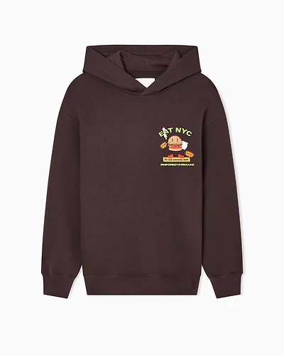 Emporio Armani - New York Capsule Collection EAT NYC print jersey hooded sweatshirt, Man, Brown, Size: