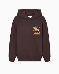 Emporio Armani - New York Capsule Collection EAT NYC print jersey hooded sweatshirt, Man, Brown, Size: