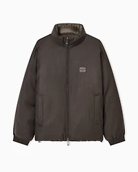 Emporio Armani - Reversible wool-blend twill down jacket , Man, Green, Size: