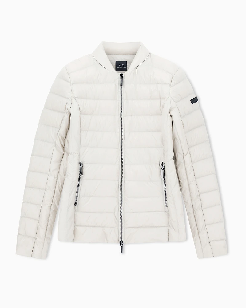 Armani Exchange - Packable Quilted Down Jacket, Woman, Beige, Size: