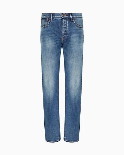 Emporio Armani - J41 straight-fit vintage jeans DENIM LAB by Armani, Man, Blue, Size: