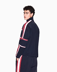 Bomber jacket with contrasting stripes