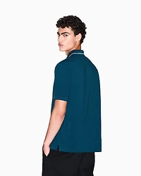 Armani Exchange - Regular fit polo shirt stretch jersey, Man, Blue, Size: