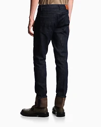Emporio Armani - J06 slim-fit jeans rinsed stretch denim with logo turn-ups, Man, Blue, Size: