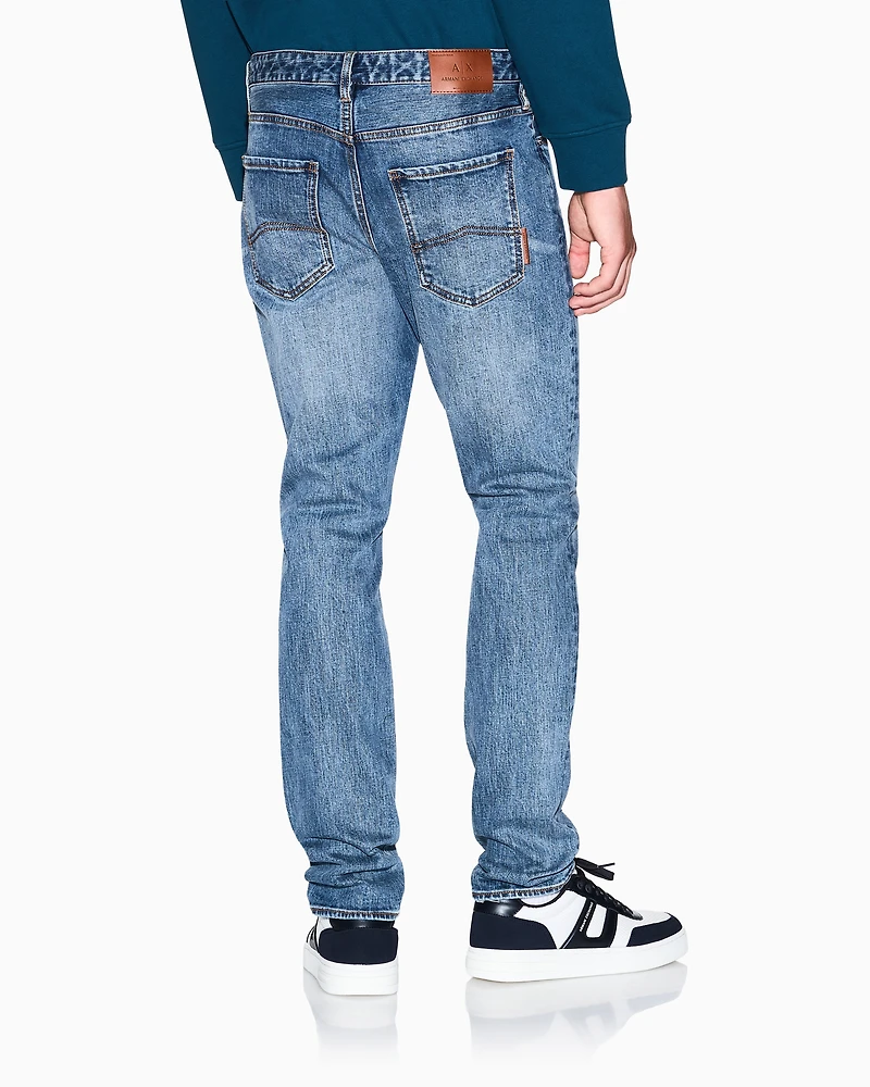 Armani Exchange - Slim fit jeans stretch denim, Man, Blue, Size: