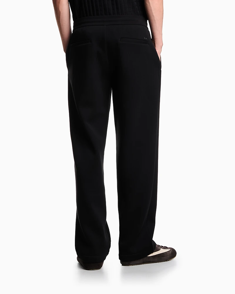 Emporio Armani - ASV Lyocell-blend bonded-jersey joggers, Man, Black, Size: