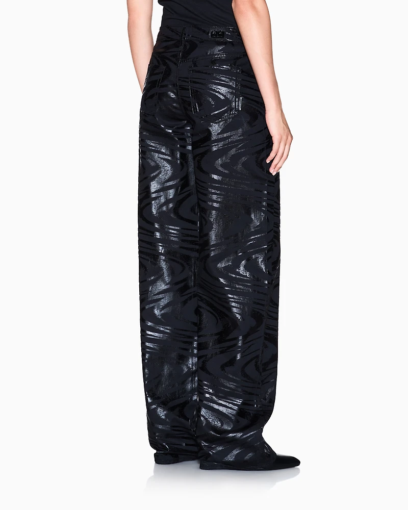 Armani Exchange - Low rise relaxed fit shaded jeans, Woman, Black, Size: