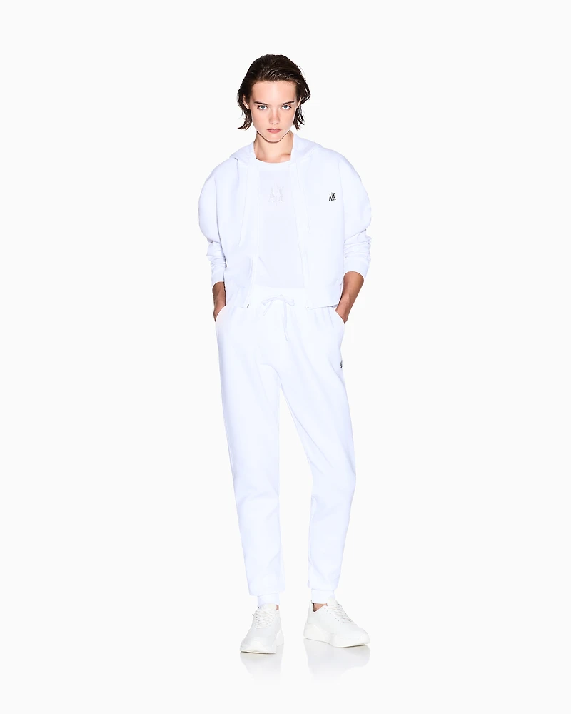Armani Exchange -  Icon Cropped Hoodie, Woman, White, Size:
