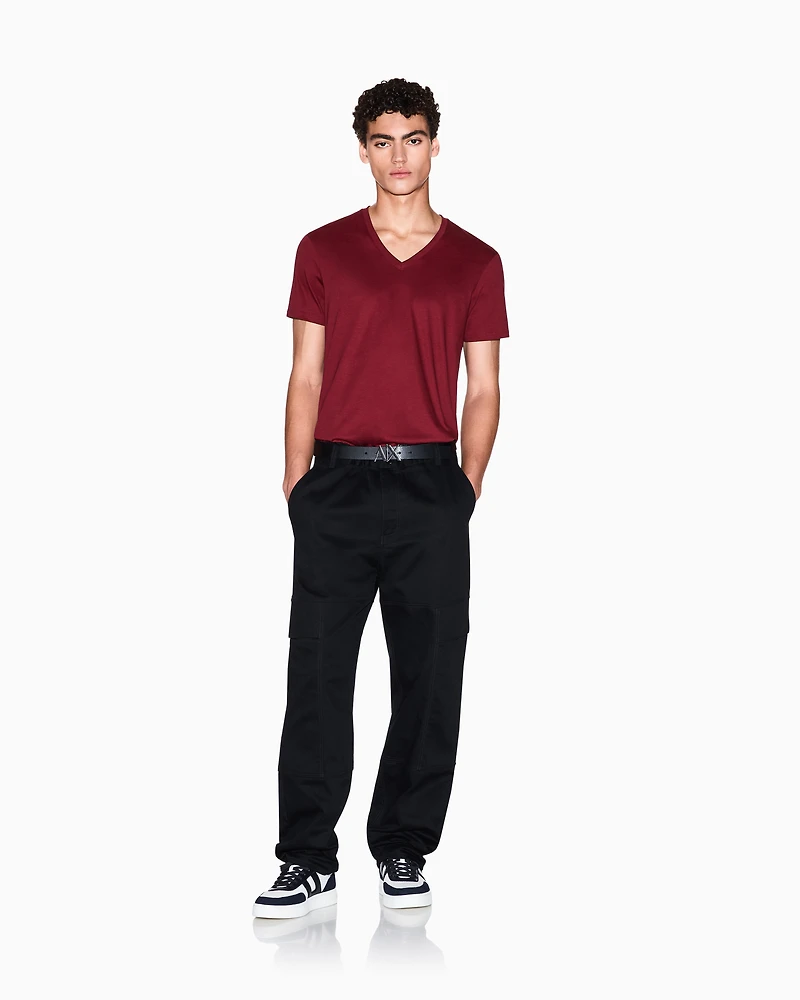 Armani Exchange - Slim fit T-shirt Pima cotton jersey, Man, Burgundy, Size: