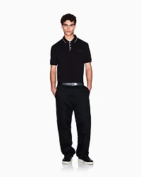 Armani Exchange - Regular fit polo shirt stretch jersey, Man, Black, Size: