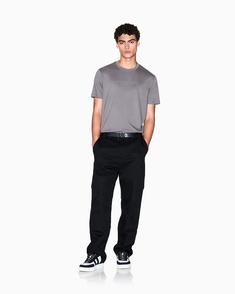 Armani Exchange - Regular fit T-shirt with logo, Man, Grey, Size: